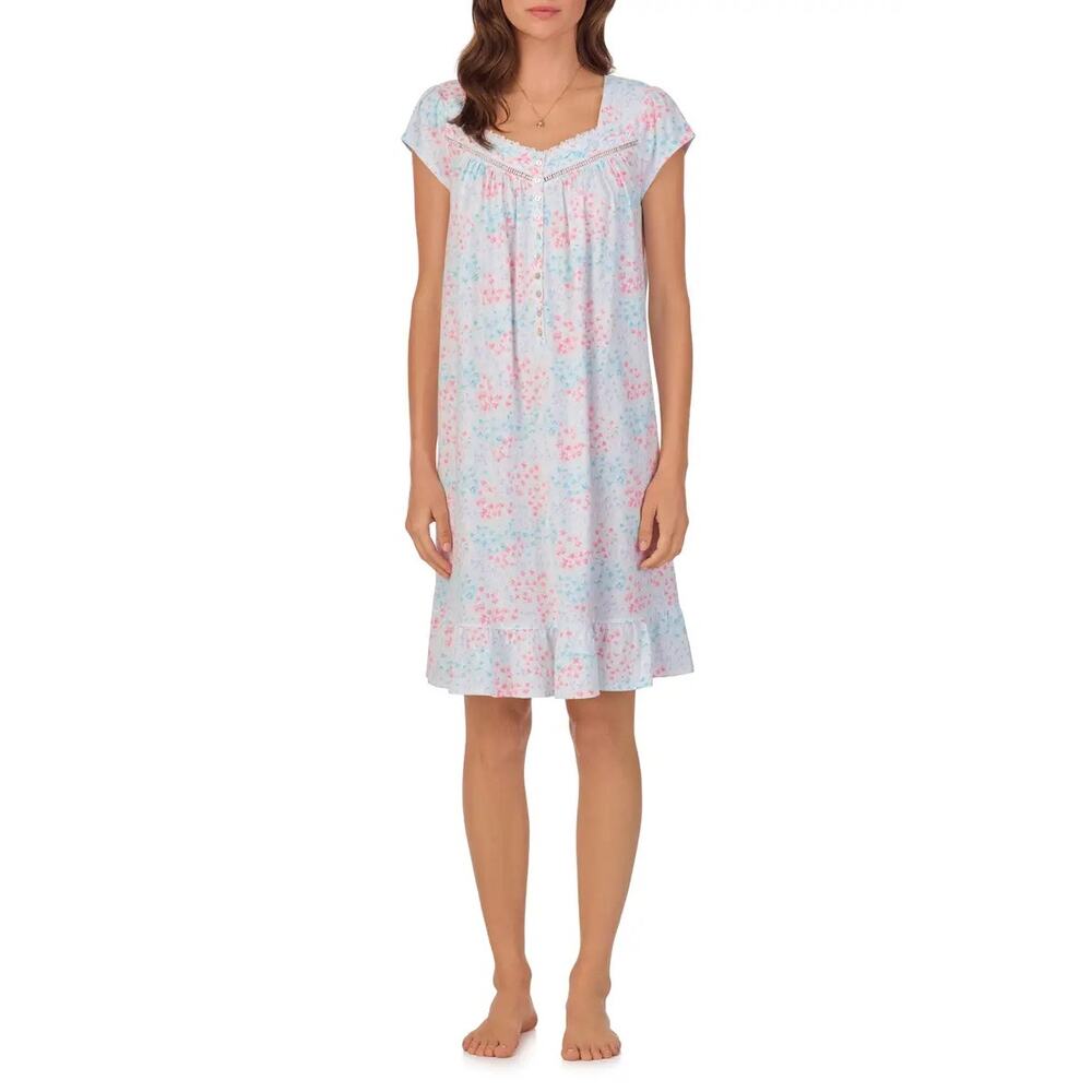 Eileen West Cotton Jersey Nightgown Floral Size 1X Women’s Sleep